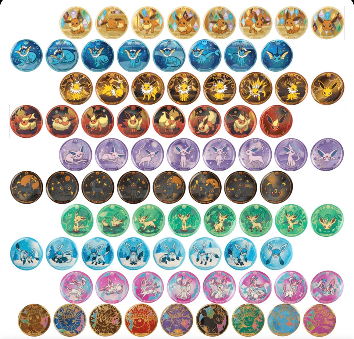 Pokemon Terastal Grand Gathering Eeveelutions badge set (Simplified Chinese) - additional view