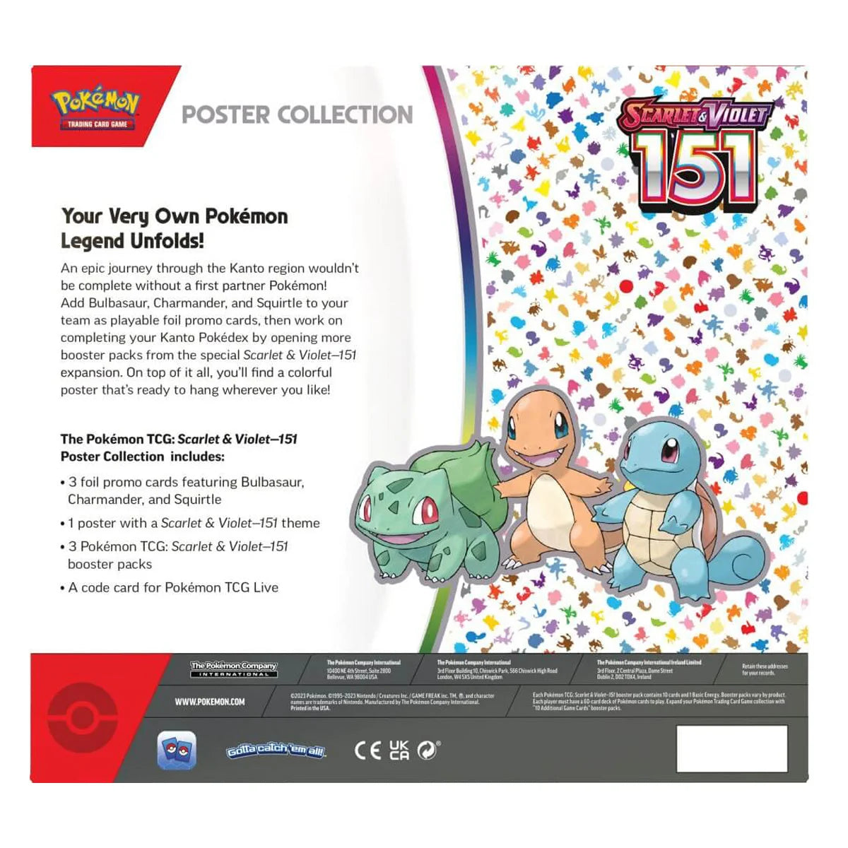 Pokemon TCG Scarlet & Violet 151 Poster Collection - back of box