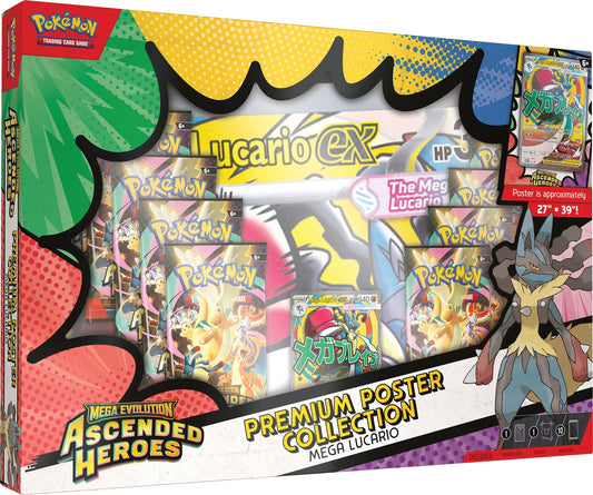 Sealed Pokemon TCG Ascended Heroes Premium Poster Collection Mega Lucario
