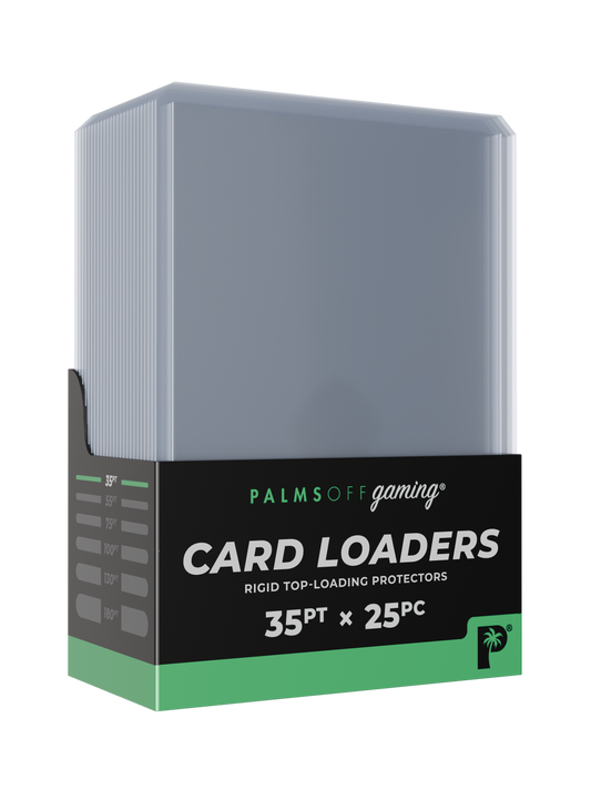 Palms Off Gaming 35pt rigid top loaders, 25-pack, for standard-size trading cards