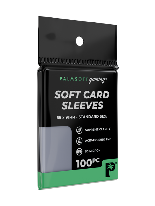 Palms Off Gaming standard-size soft penny card sleeves, 100-pack, clear polypropylene
