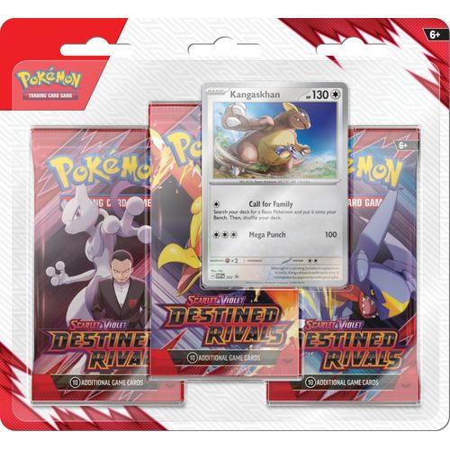 Pokemon TCG Scarlet & Violet - Destined Rivals 3-pack blister with foil Kangaskhan promo card