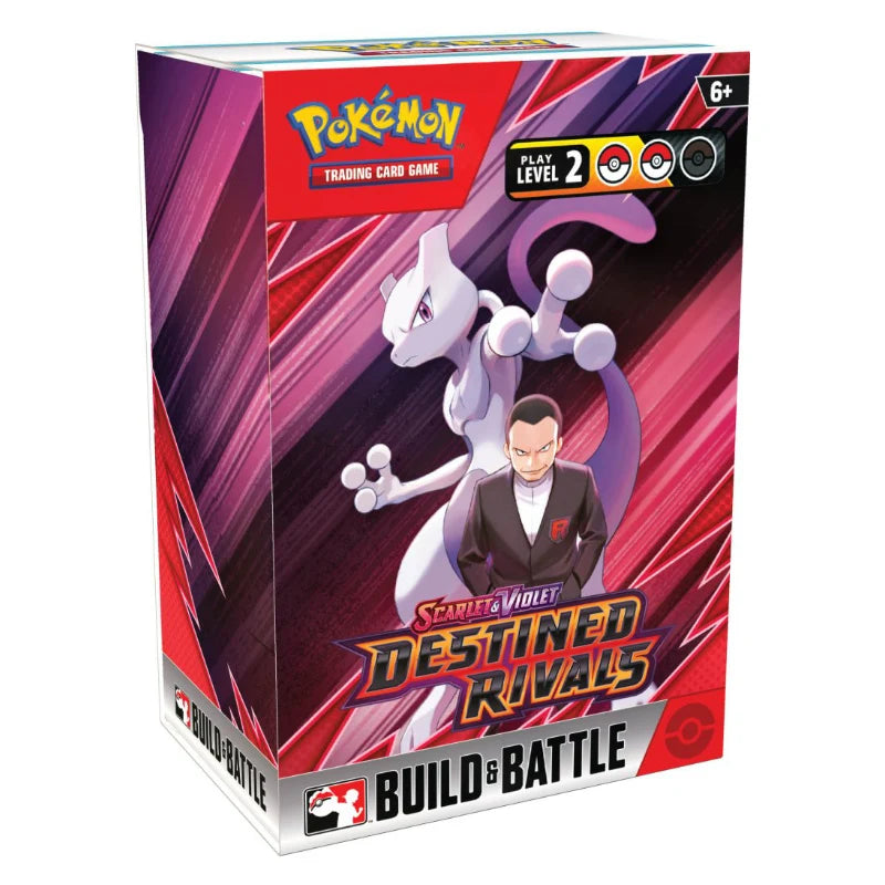 Pokemon TCG Scarlet & Violet - Destined Rivals Build & Battle Box featuring Mewtwo and Giovanni