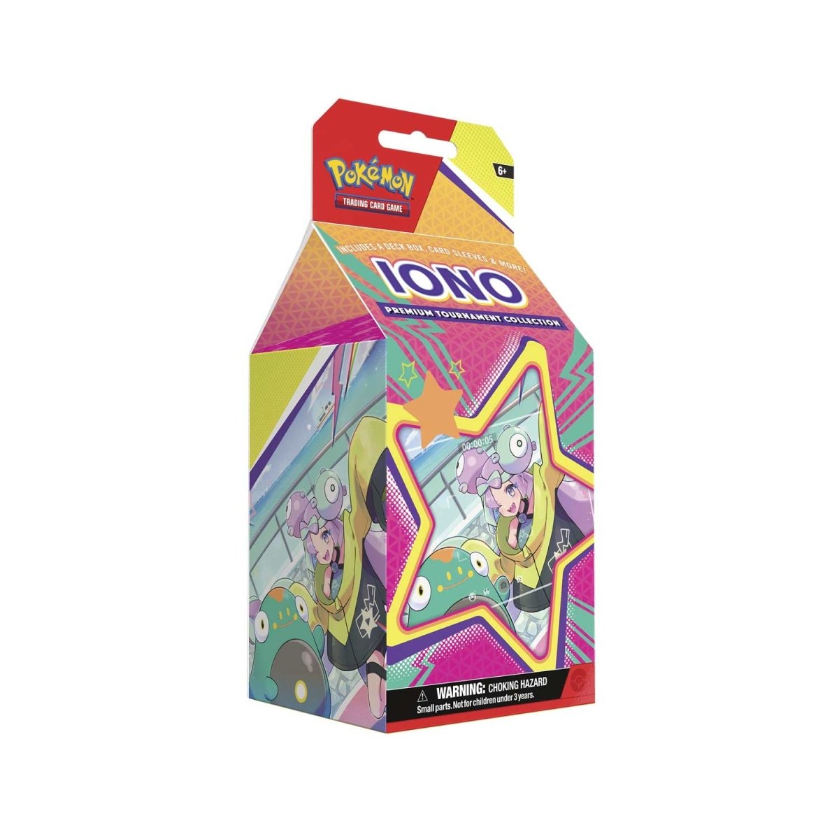 Pokemon TCG Iono Premium Tournament Collection box featuring Iono