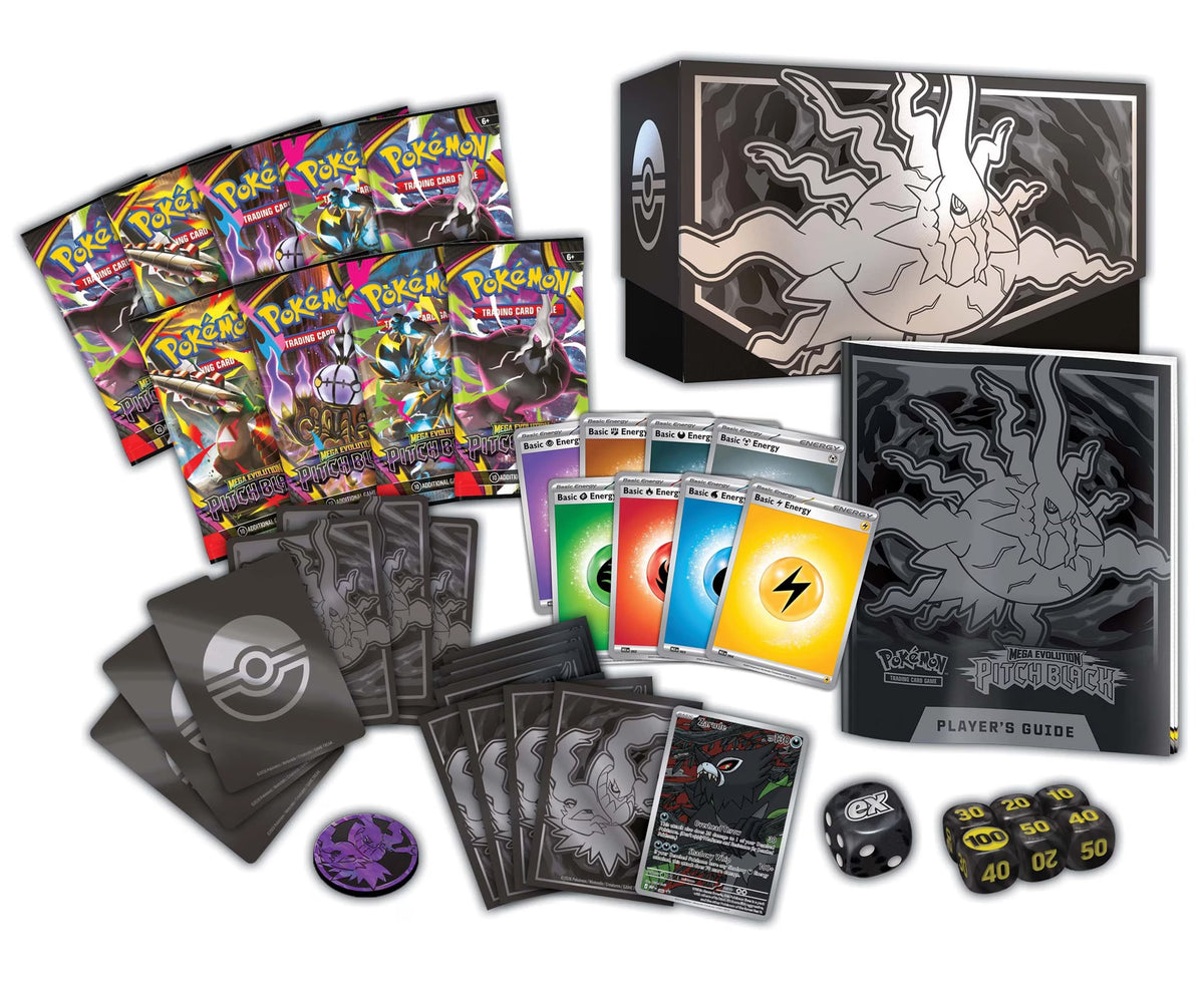 Pokemon TCG Mega Evolution - Pitch Black Elite Trainer Box, side view
