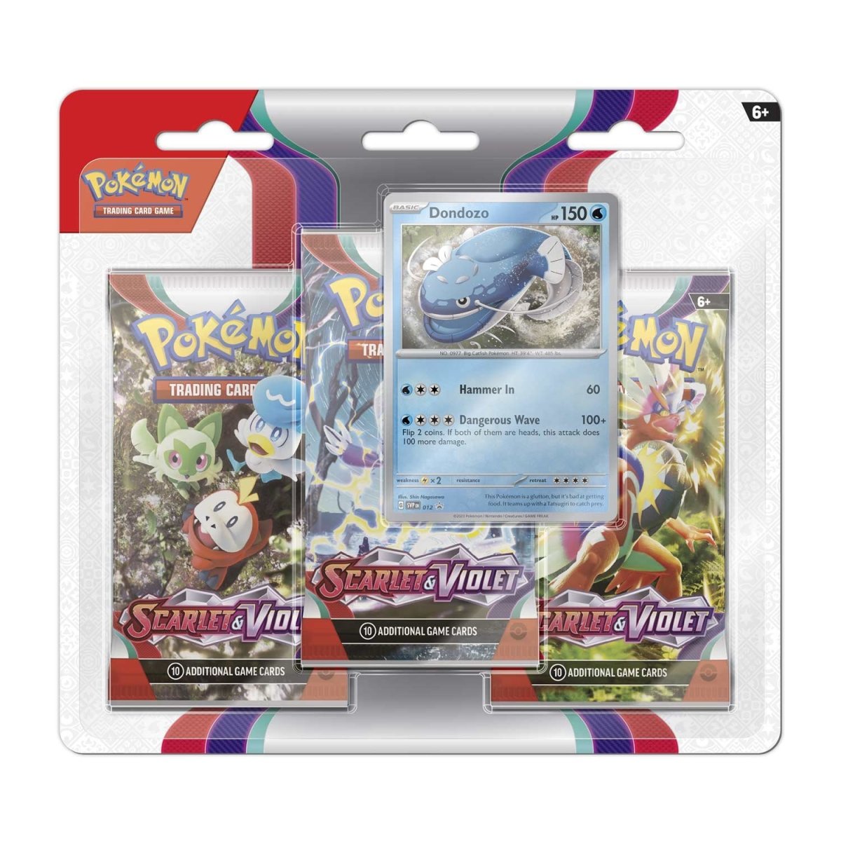 Pokemon TCG Scarlet & Violet base set 3-pack blister with foil Dondozo promo card