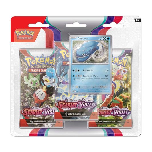 Pokemon TCG Scarlet & Violet base set 3-pack blister with foil Dondozo promo card